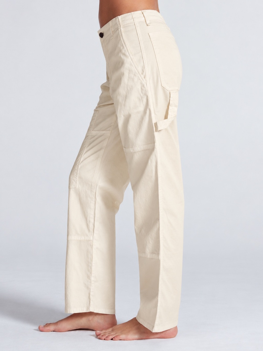 ASKK NY Carpenter OVD Pants Cream Ivory Utility Relaxed Straight Leg Size 27